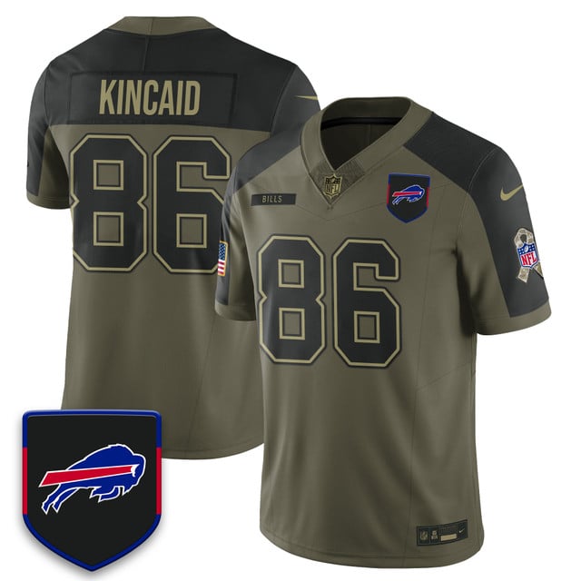 Buffalo Bills 2025 Salute to Service Limited Jersey olive #86 Dalton Kincaid