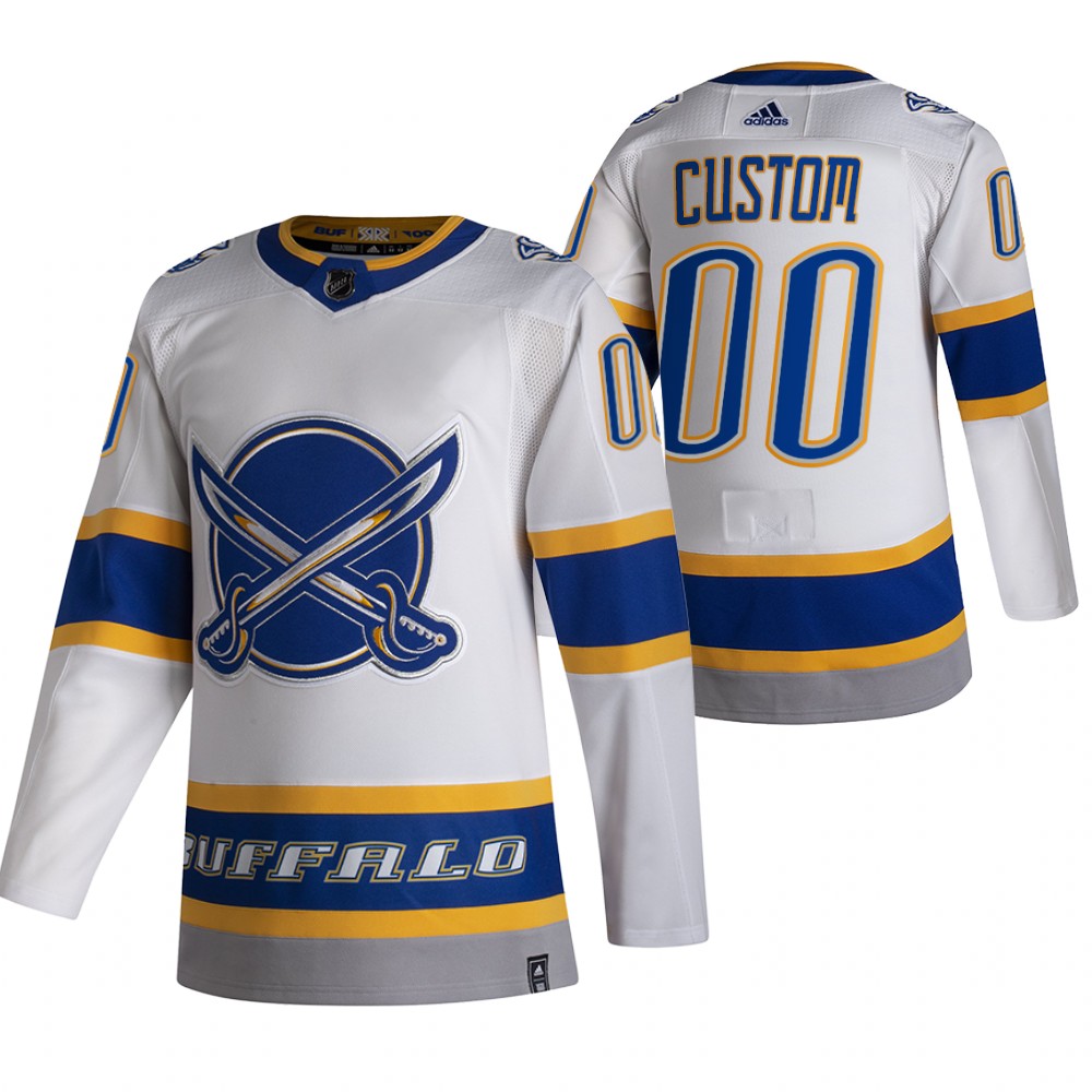 Buffalo Sabres 2021 Reverse Retro Custom White Jersey Special Edition