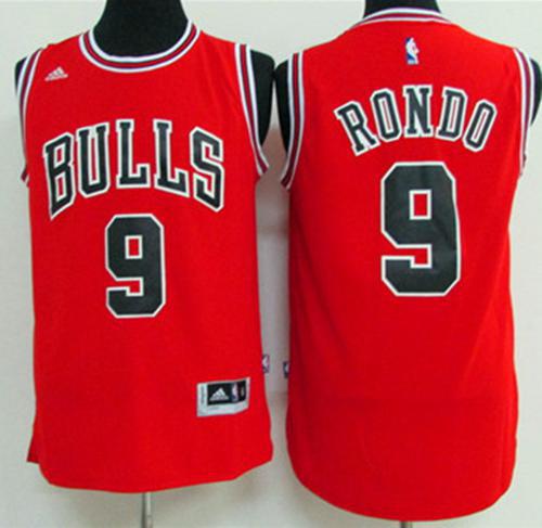 Bulls #9 Rajon Rondo Red Stitched NBA Jersey