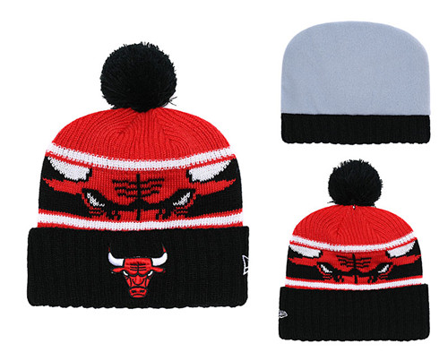 Bulls Fresh Logo Black Pom Knit Hat YD