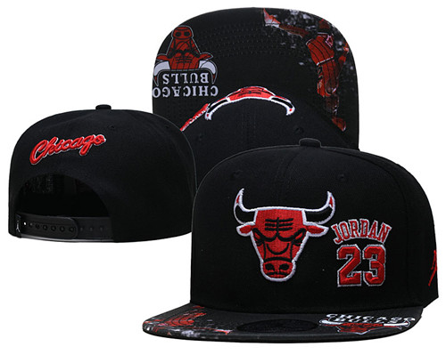 Bulls Snapback Hat Black #23 Jordan