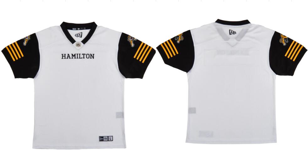 CFL Hamilton tiger cats Blank Crested Away White Jersey