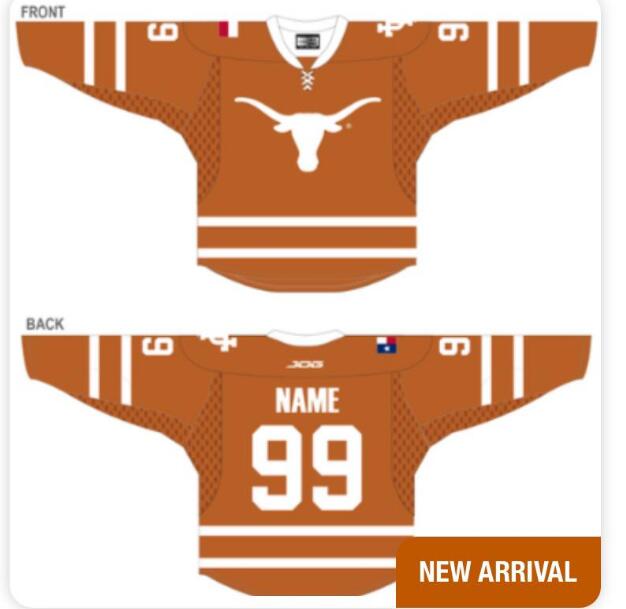 CUSTOM TEXAS LONGHORNS ORANGE JERSEY