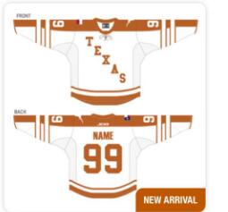 CUSTOM TEXAS LONGHORNS ORANGE JERSEY White
