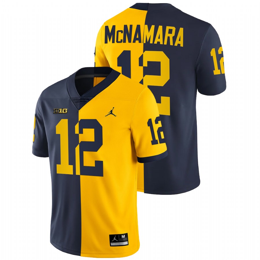 Cade McNamara Michigan Wolverines Navy Maize 2021-22 Split Edition College Football Jersey