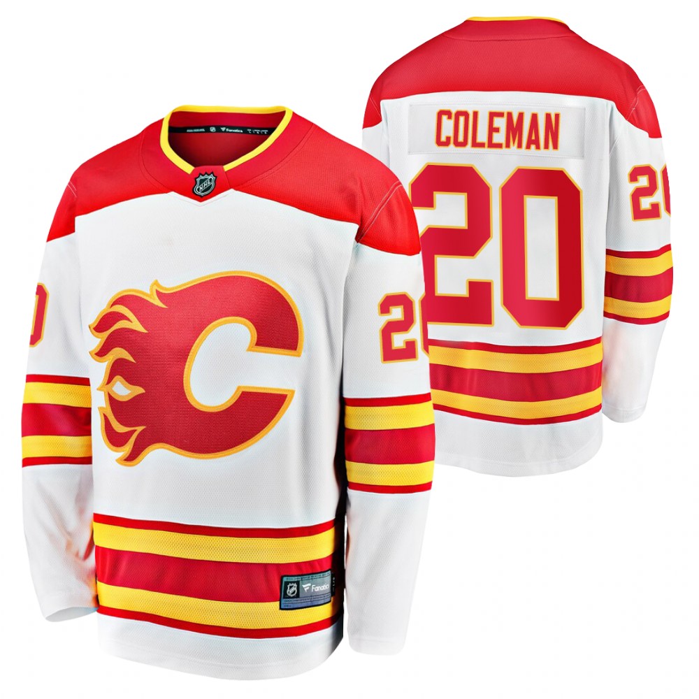 Calgary Flames Blake Coleman White 2021 Away Player Jersey