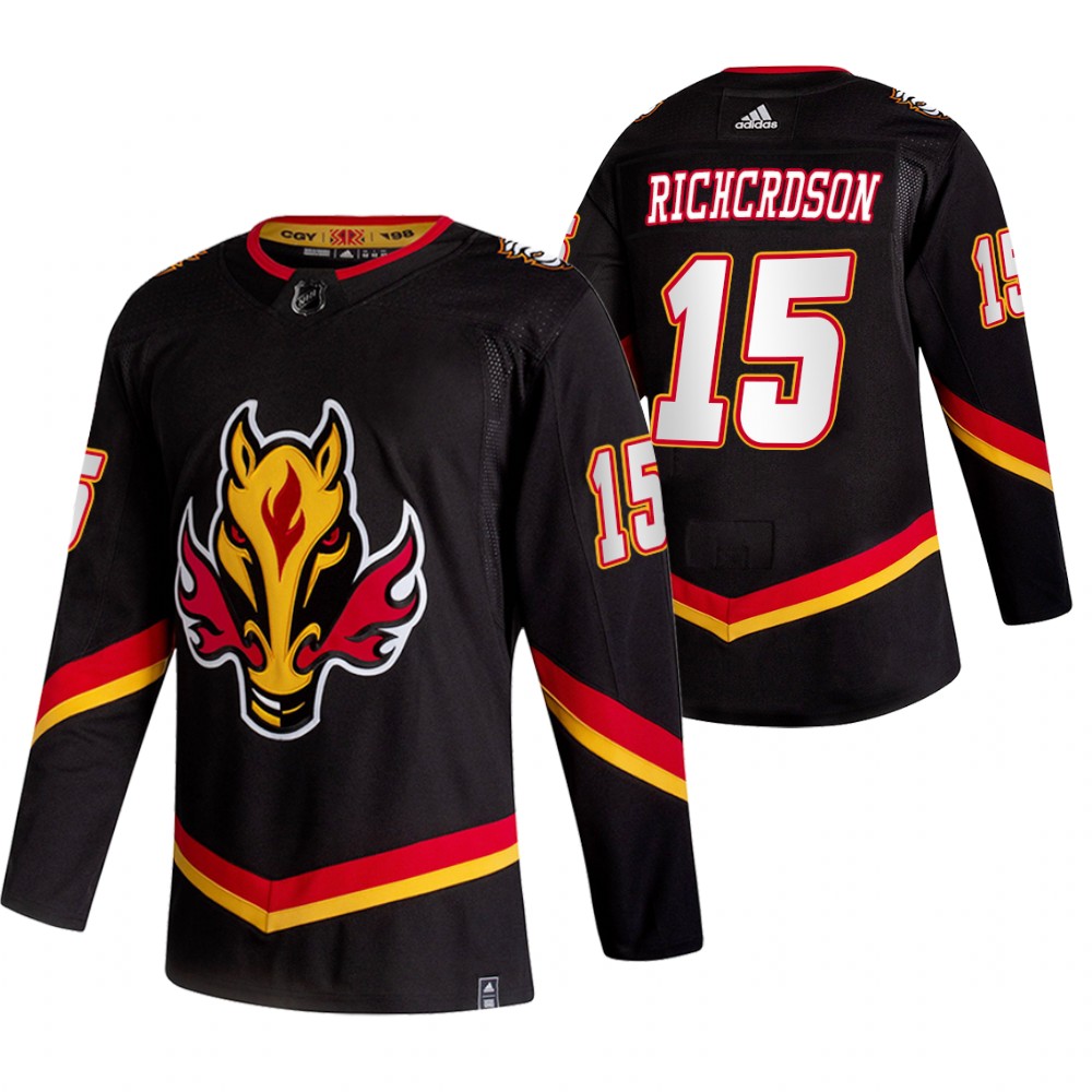Calgary Flames Brad Richardson Black 2021 Reverse Retro Special Edition Jersey