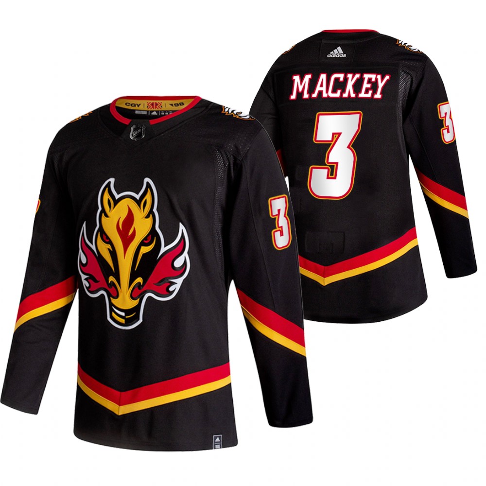 Calgary Flames Connor Mackey Black 2021 Reverse Retro Special Edition Jersey