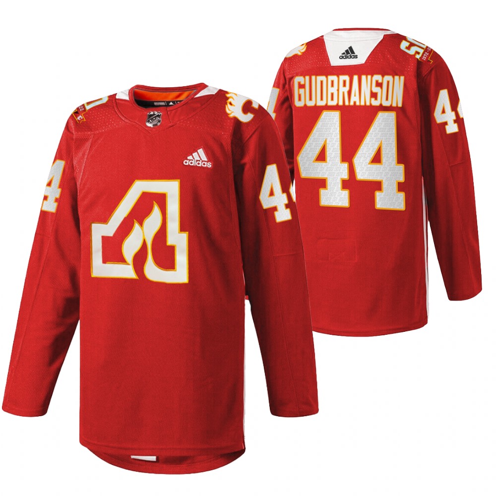 Calgary Flames Erik Gudbranson Red 2022 50th Anniversary Warm-Up Jersey