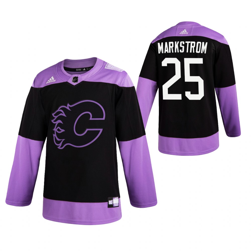 Calgary Flames HockeyFightsCancer Jacob Markstrom Purple Jersey Authentic