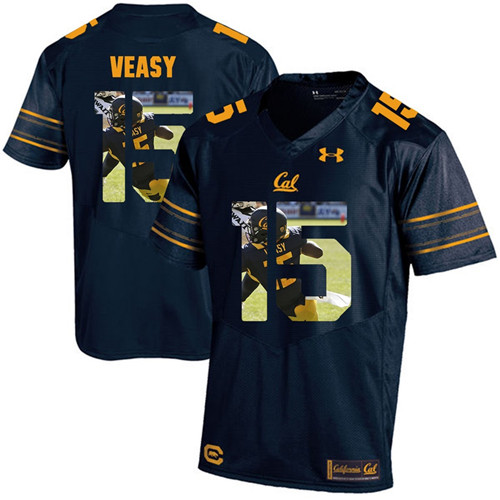California Golden Bears Navy Blue Jordan Veasy Player Portrait Jersey