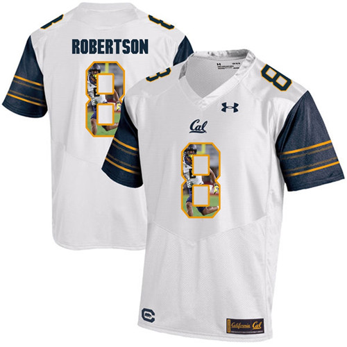 California Golden Bears White Demetris Robertson Player Portrait Jersey