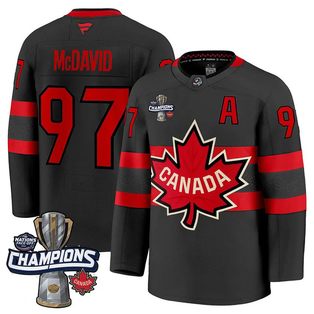 Canada 2025 4 Nations Face-Off Champions Jersey BLACK #97 McDAVID.webp