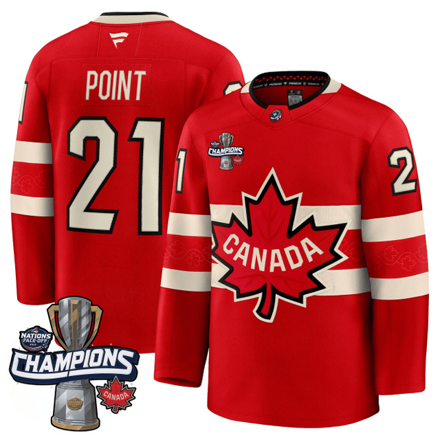 Canada 2025 4 Nations Face-Off Champions Jersey RED #21 POINT.webp