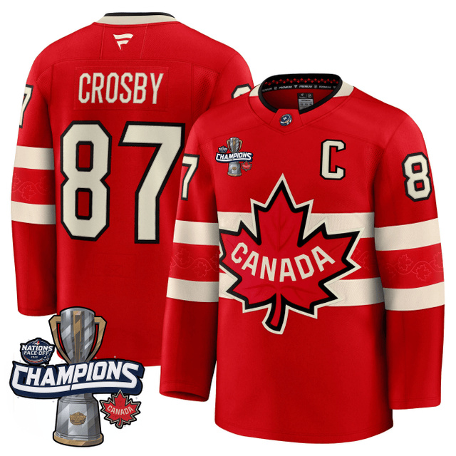Canada 2025 4 Nations Face-Off Champions Jersey RED #87 CROSBY.webp