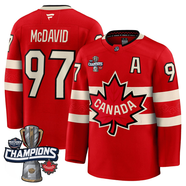 Canada 2025 4 Nations Face-Off Champions Jersey RED #97 McDAVID.webp