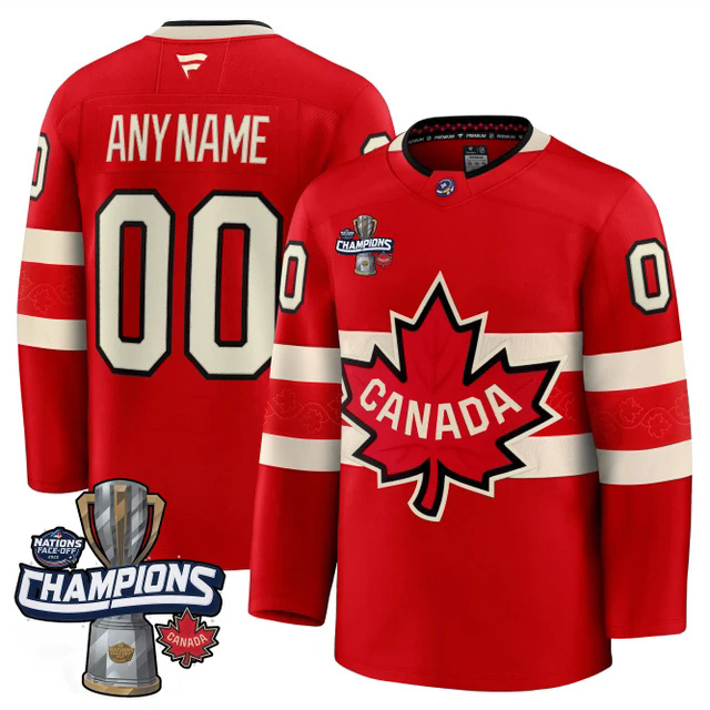Canada 2025 4 Nations Face-Off Champions Jersey RED CUSTOM #00.webp