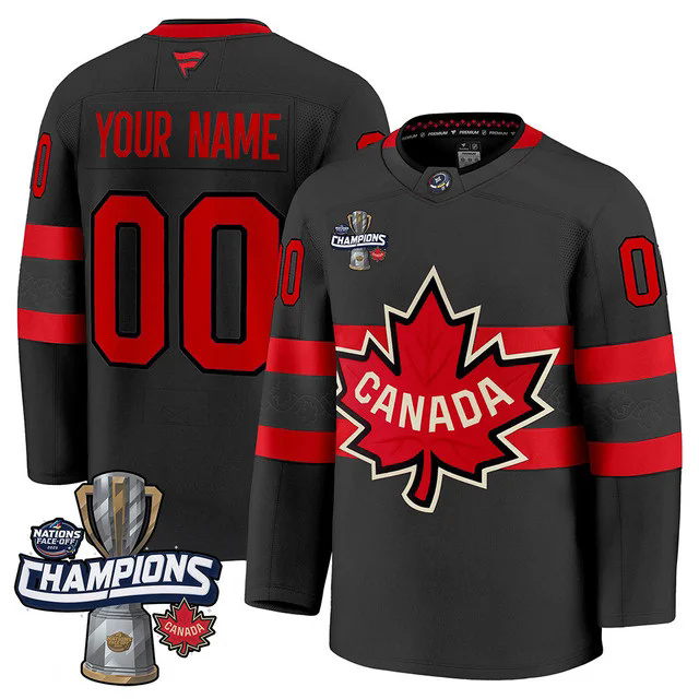 Canada 2025 4 Nations Face-Off Champions Jersey black CUSTOM #00.webp