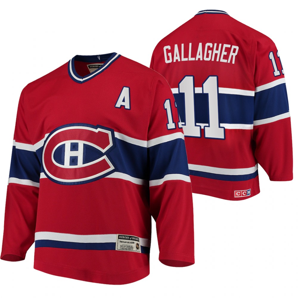 Canadiens #11 Brendan Gallagher Heroes of Hockey Authentic Throwback Jersey Red