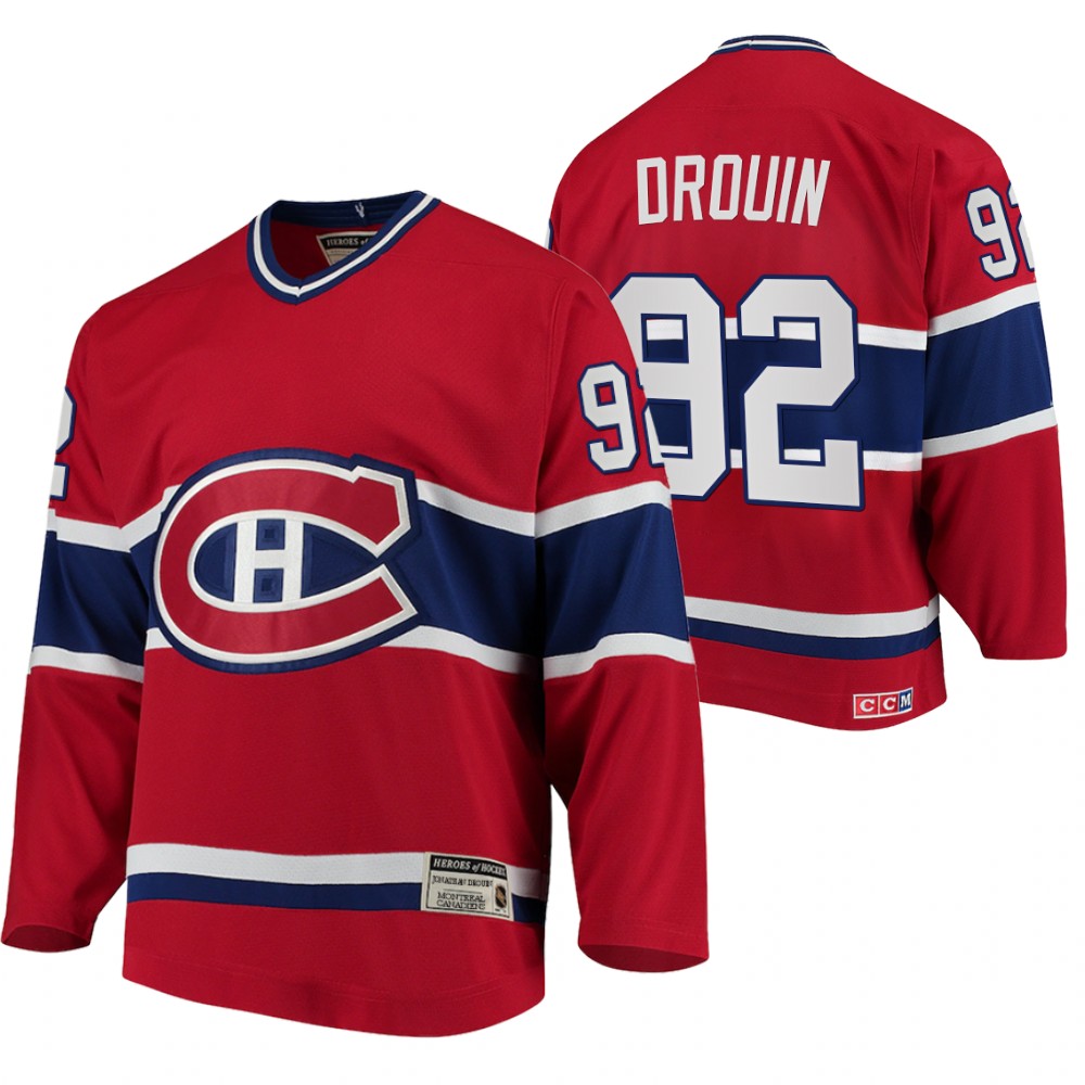 Canadiens #92 Jonathan Drouin Heroes of Hockey Authentic Throwback Jersey Red