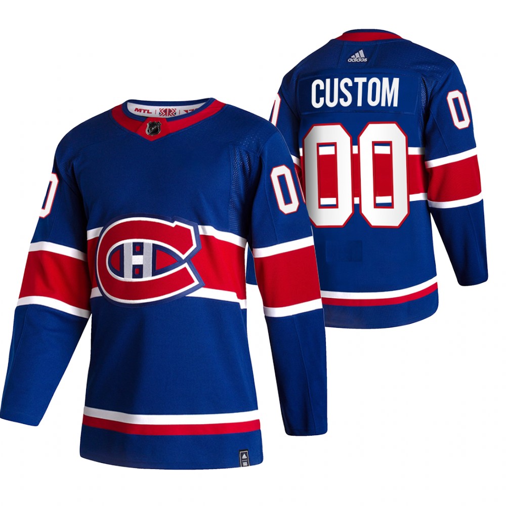 Canadiens 2021 Reverse Retro #00 Custom Royal Jersey Special Edition Authentic
