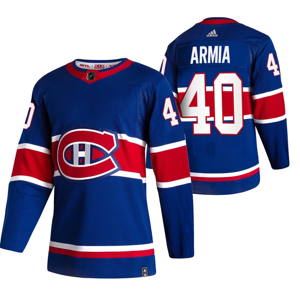 Canadiens 2021 Reverse Retro #40 Joel Armia Royal Jersey Special Edition Authentic