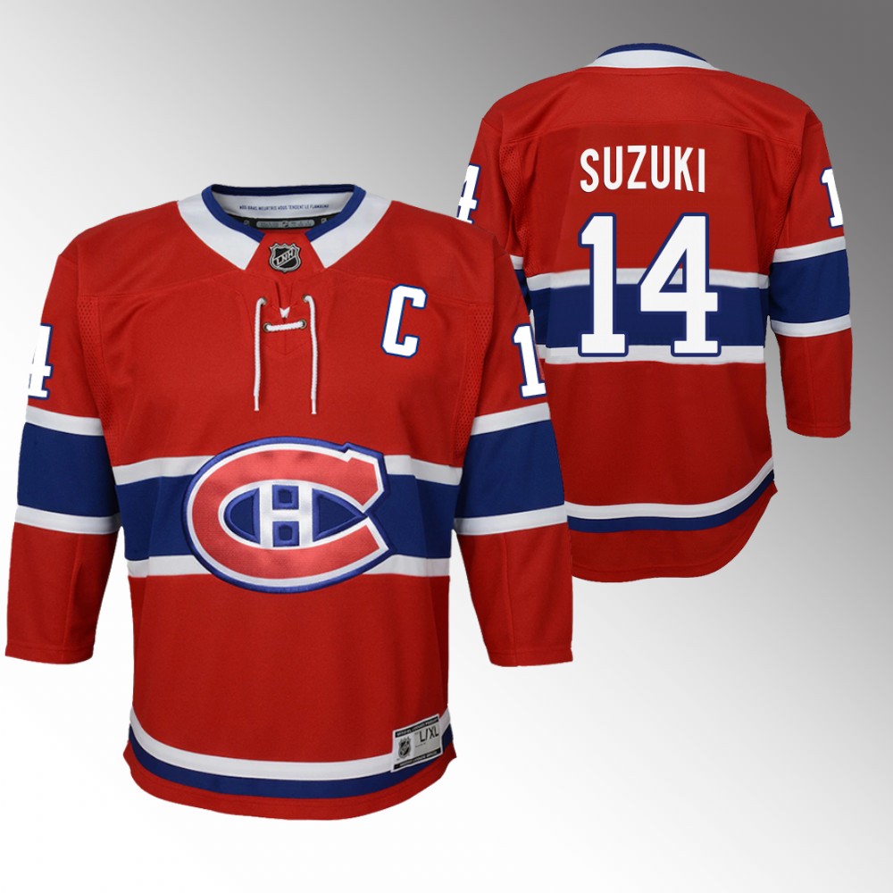 Canadiens Nick Suzuki 2023 Captain Patch Jersey Youth Home