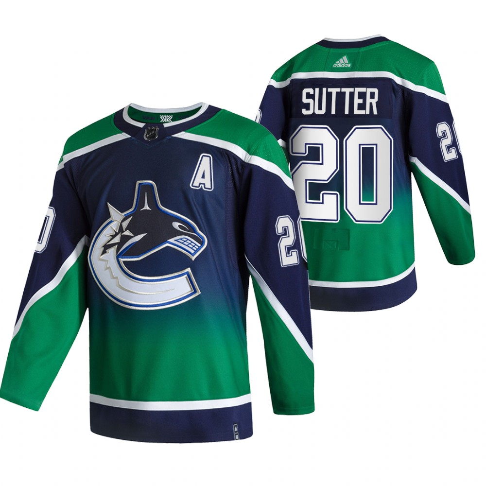 Canucks 2021 Reverse Retro #20 Brandon Sutter Green Jersey Special Edition Authentic
