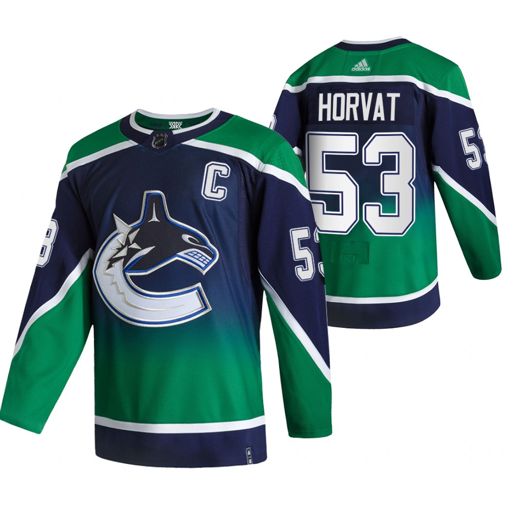 Canucks 2021 Reverse Retro #53 Bo Horvat Green Jersey Special Edition Authentic