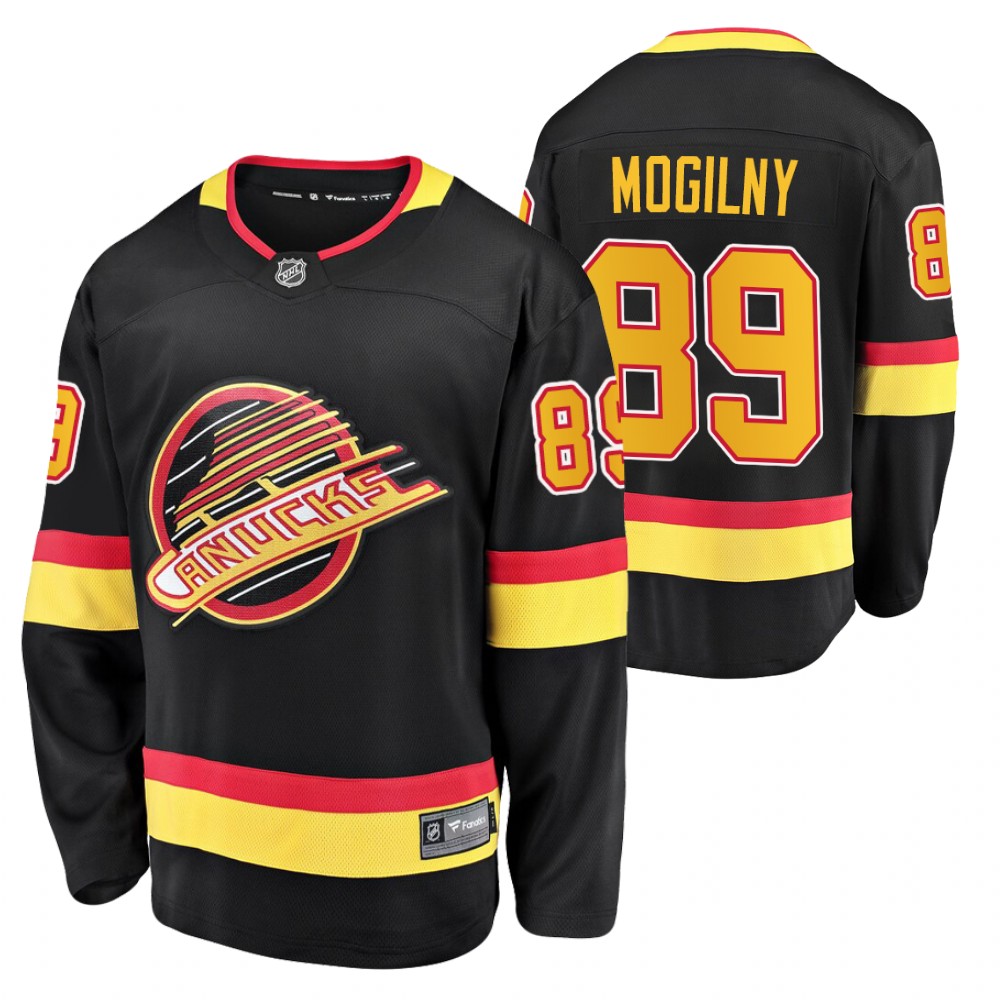 Canucks Alexander Mogilny Black 50th Anniversary Men's 90's Flying Skate Jersey