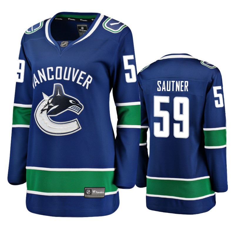 Canucks Ashton Sautner Blue Breakaway Player Home Jersey