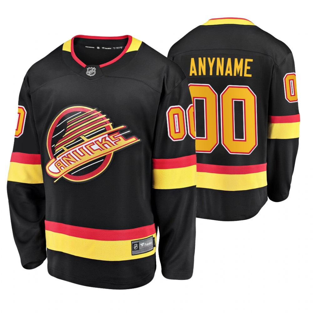Canucks Custom Black Flying Skate Premier Breakaway Jersey
