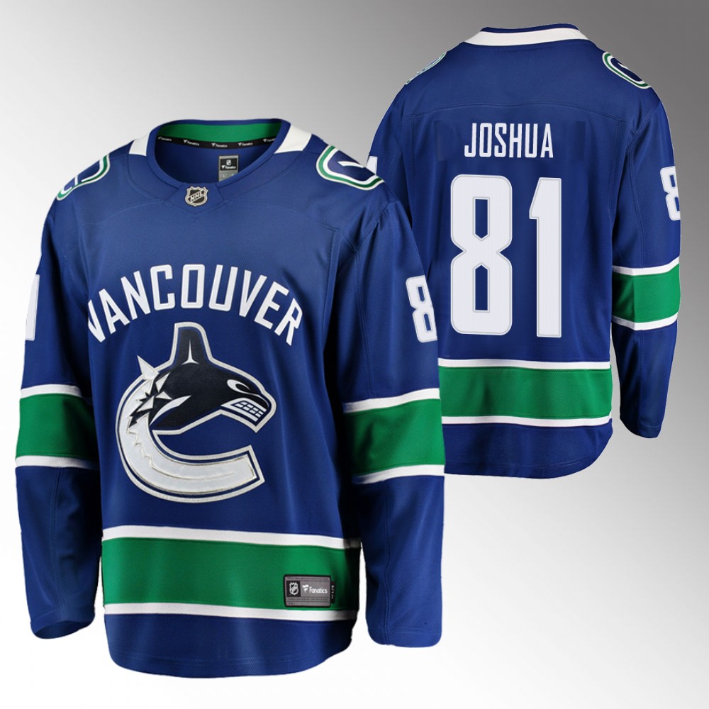 Canucks Dakota Joshua Jersey Home Blue Breakaway Player Men