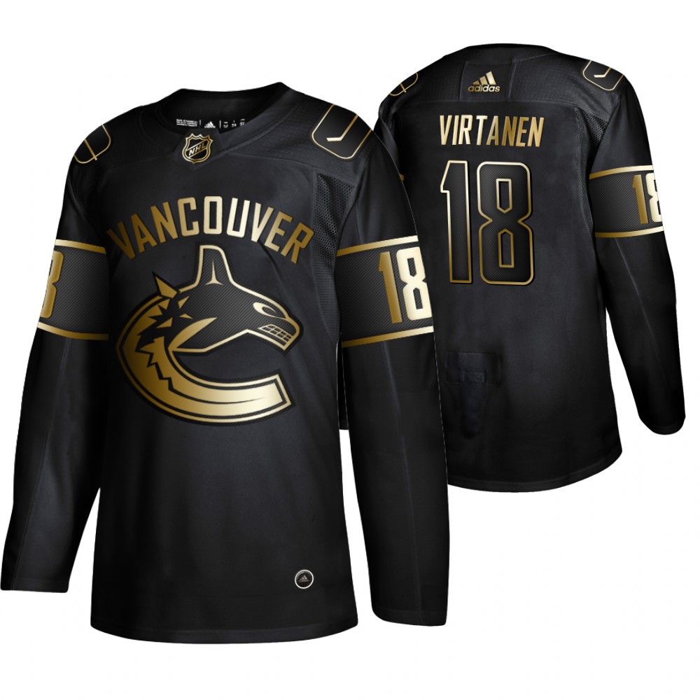 Canucks Jake Virtanen Black Authentic 2019 NHL Golden Edition Jersey