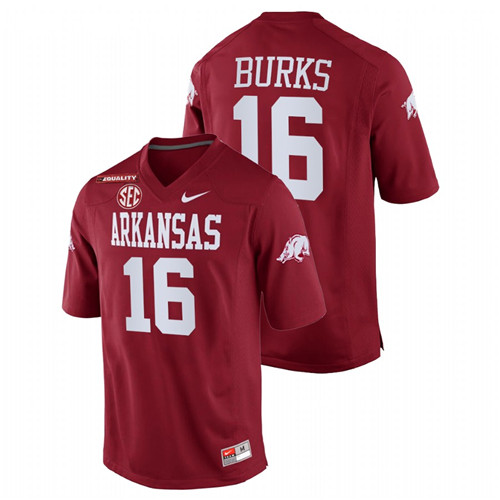 Cardinal Men Arkansas Razorbacks Treylon Burks College Football Equality Jersey