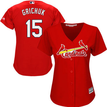 Cardinals #15 Randal Grichuk Red Alternate Women's Stitched MLB Jersey