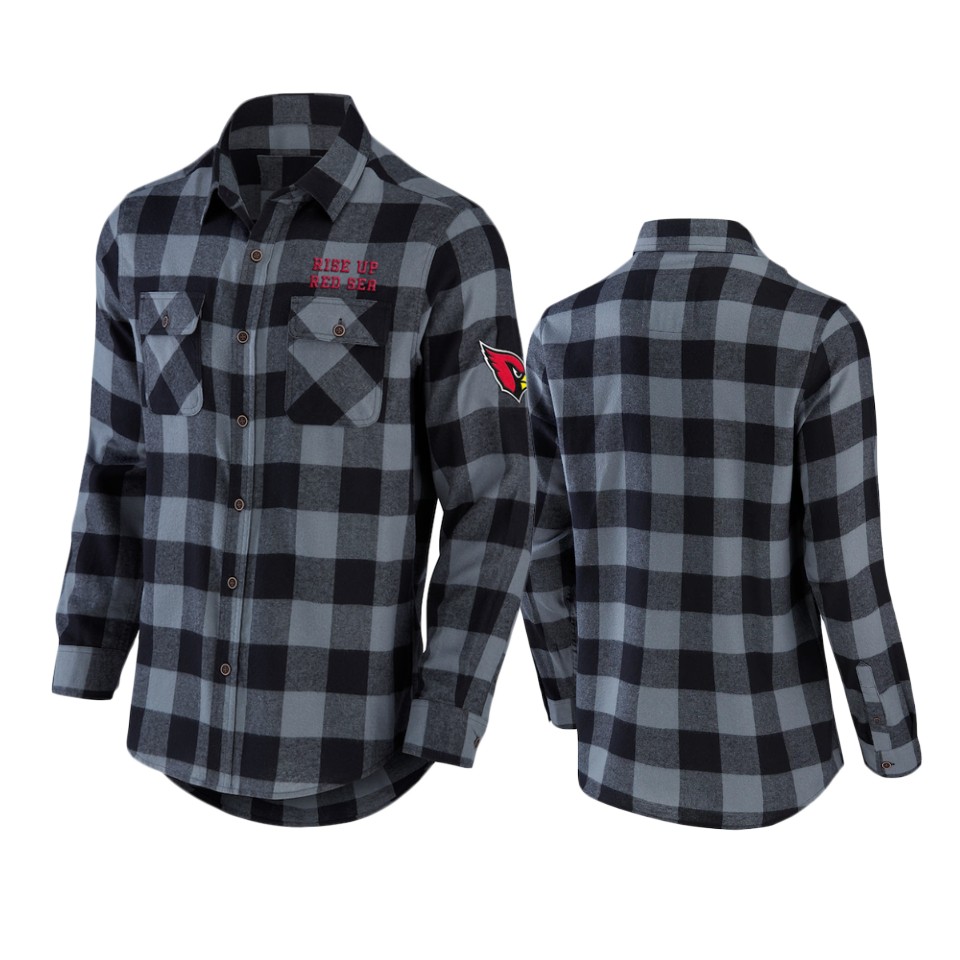Cardinals Black NFL x Darius Rucker Flannel Button-Up Shirt