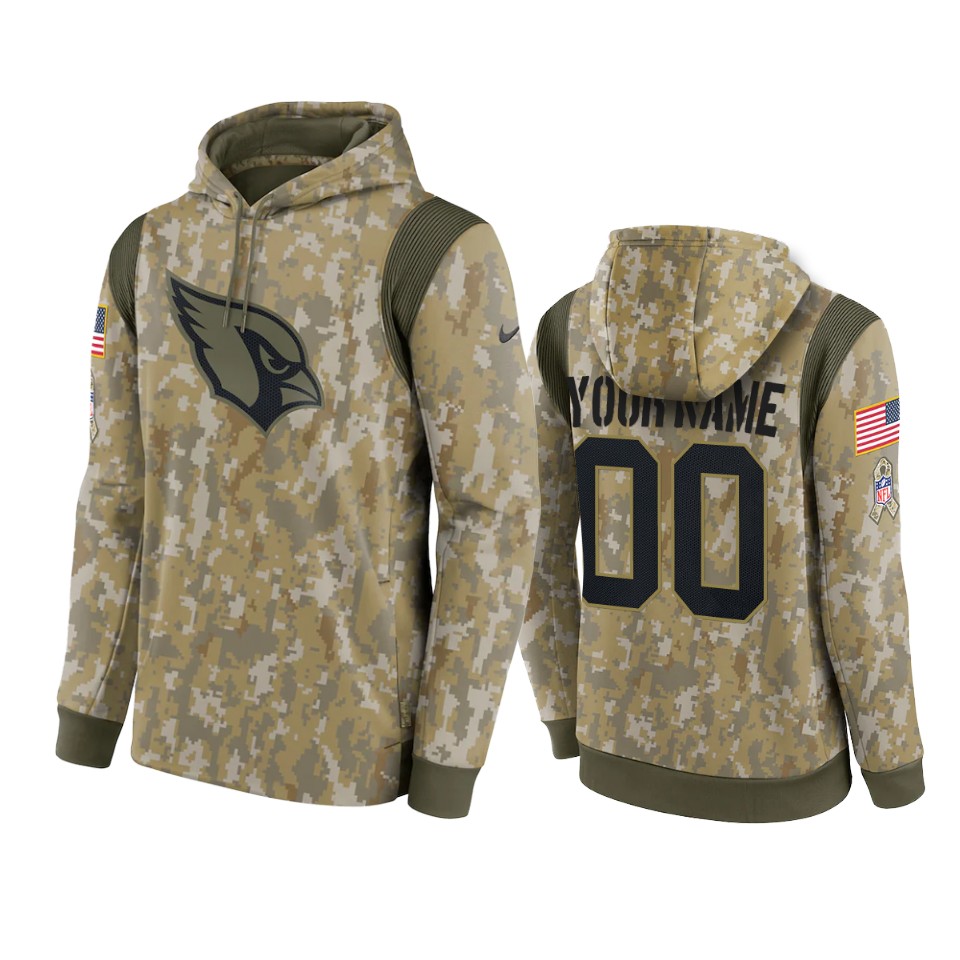 Cardinals Camo Custom 2021 Salute To Service Therma Hoodie