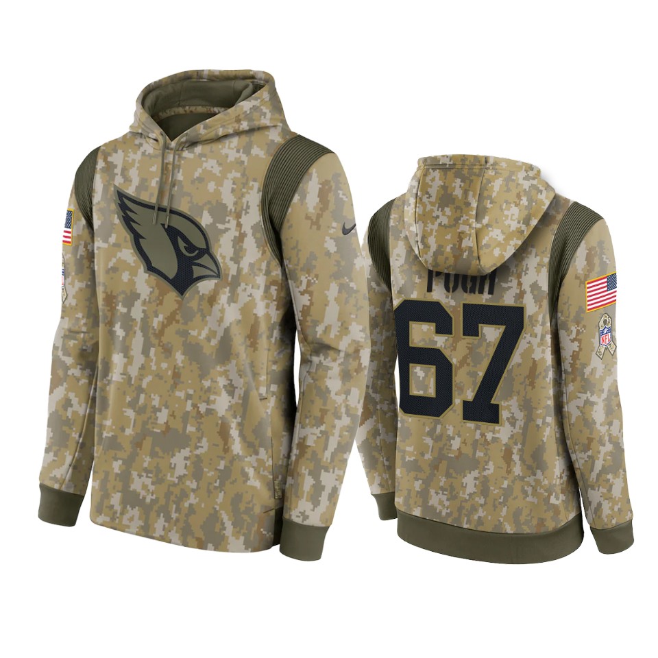 Cardinals Camo Justin Pugh 2021 Salute To Service Therma Hoodie