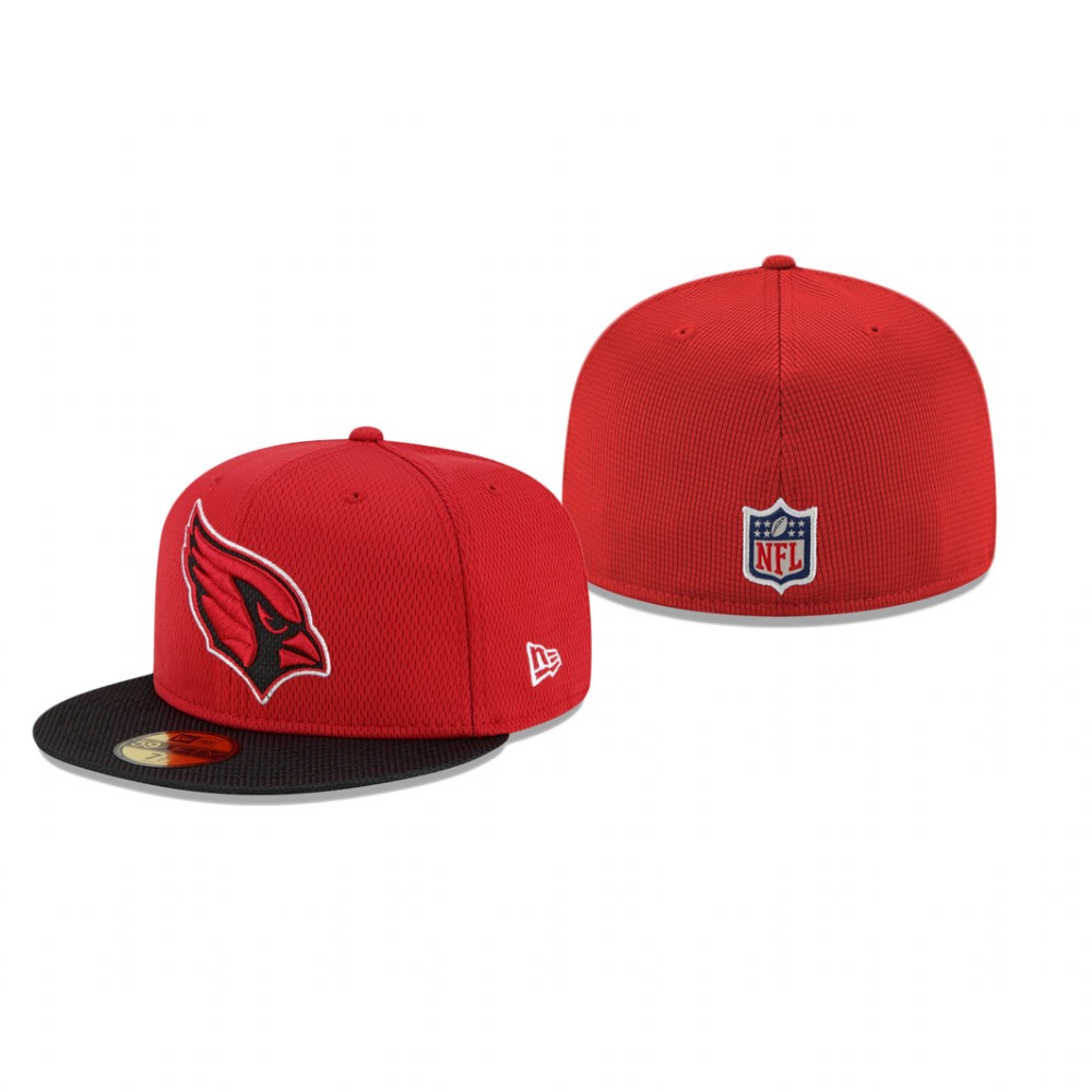 Cardinals Cardinal Black 2021 NFL Sideline Road 59FIFTY Fitted Hat