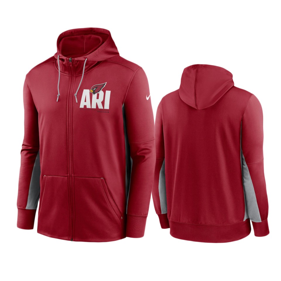 Cardinals Cardinal Gray Mascot Performance Full-Zip Hoodie