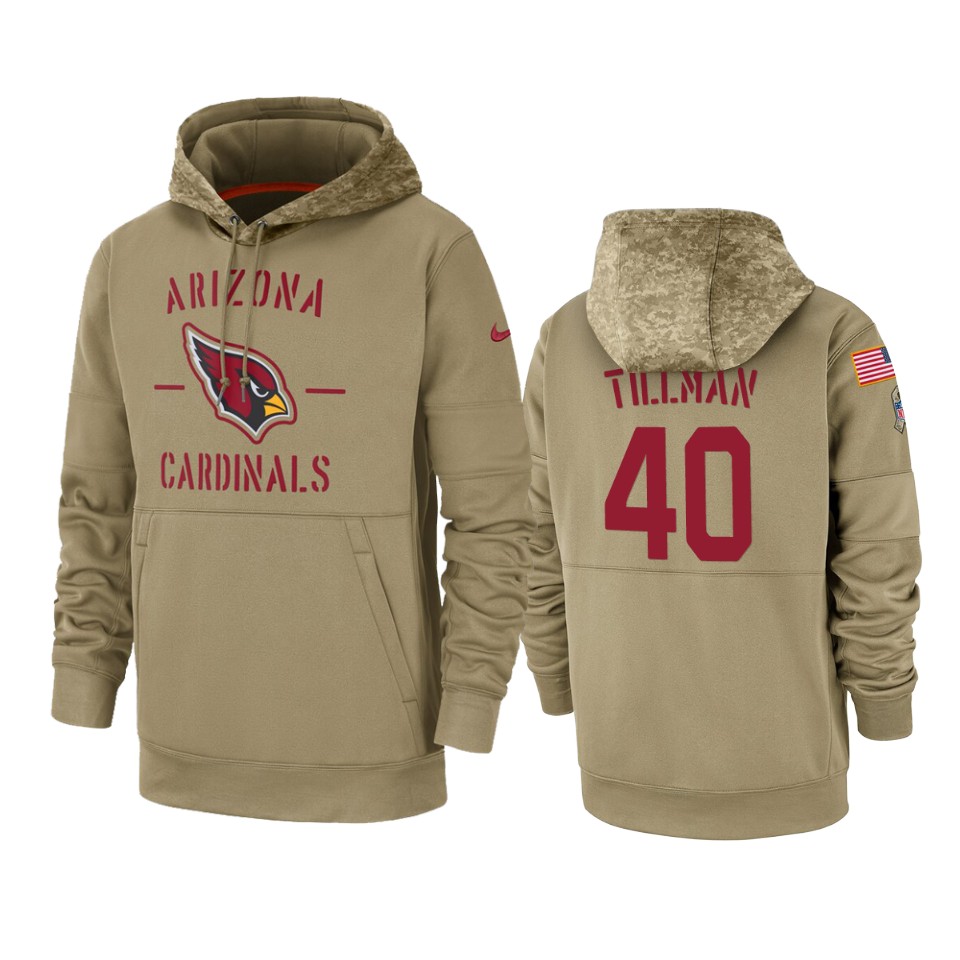 Cardinals Tan Pat Tillman 2019 Salute to Service Sideline Therma Hoodie