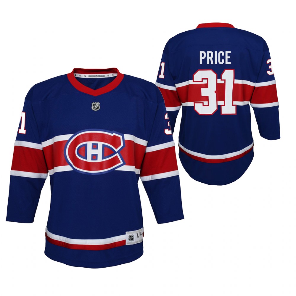 Carey Price Montreal Canadiens 2021 Reverse Retro Royal Youth Jersey Special Edition