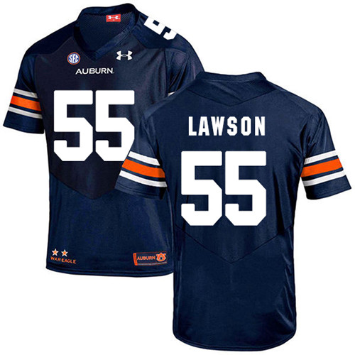 Carl Lawson Auburn Tigers Men's Jersey - #55 NCAA Navy Blue Stitched Authentic