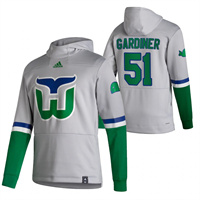 Carolina Hurricanes #51 Jake Gardiner Adidas Reverse Retro Pullover Hoodie Gray