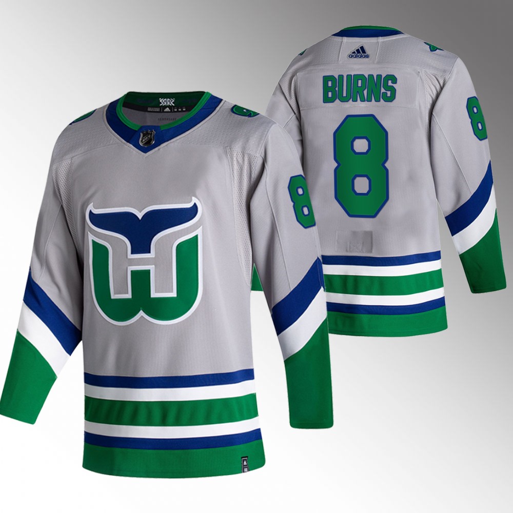 Carolina Hurricanes Brent Burns Gray Reverse Retro Authentic Jersey