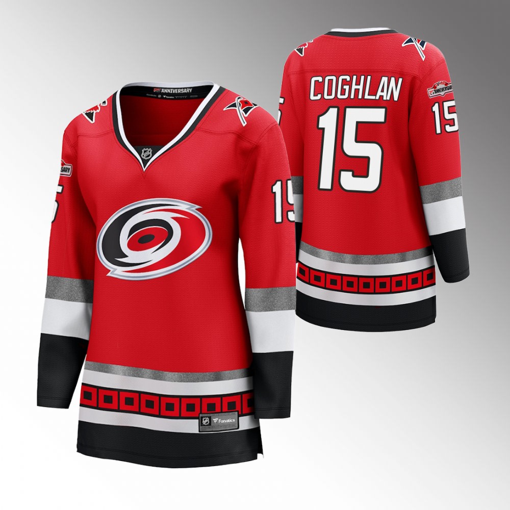Carolina Hurricanes Dylan Coghlan Women Red 25th Anniversary Jersey