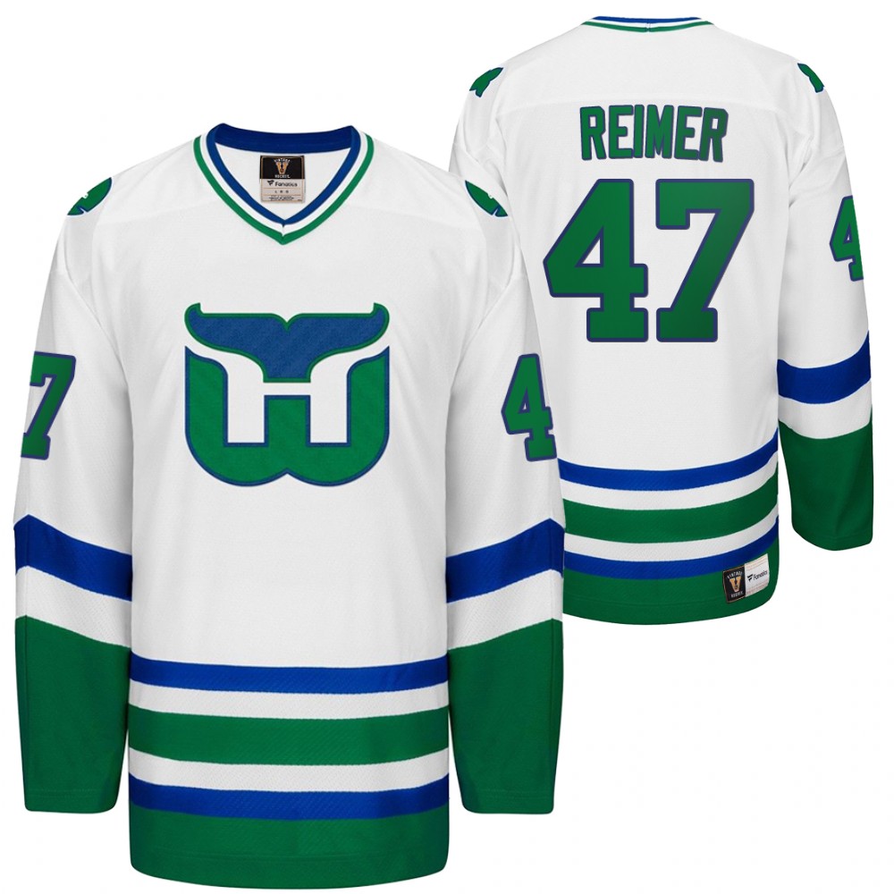 Carolina Hurricanes Hartford Heritage Whalers Night James Reimer Throwback White Jersey