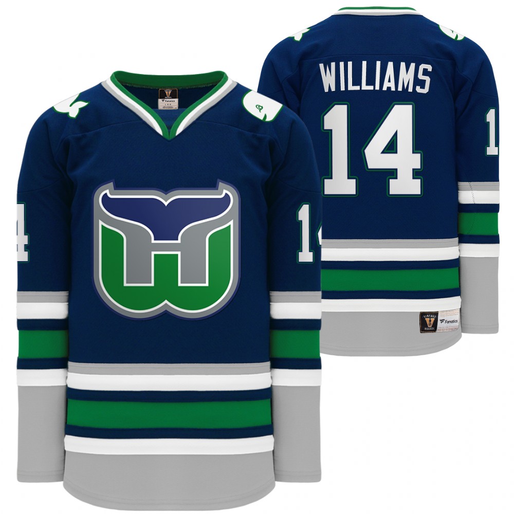 Carolina Hurricanes Hartford Heritage Whalers Night Justin Williams Throwback Navy Jersey