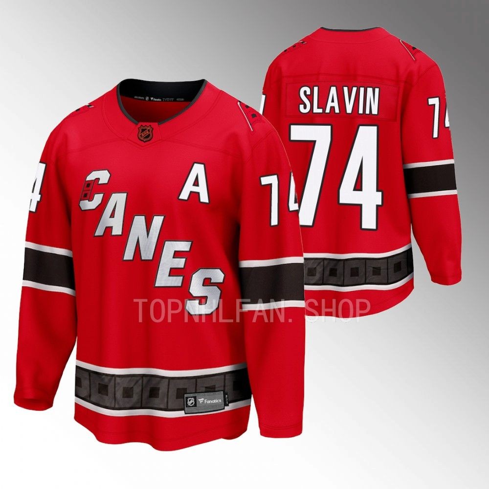 Carolina Hurricanes Jaccob Slavin Red 2022 Special Edition 2.0 Breakaway Retro Jersey